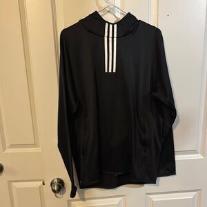 Adidas Black Hoodie with White Stripes